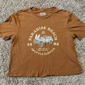 Reef Women’s Crop Top Small Brown Paradise Beach Tee